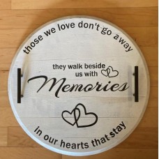 "Memories" Sympathy Wood Barrel Serving Tray